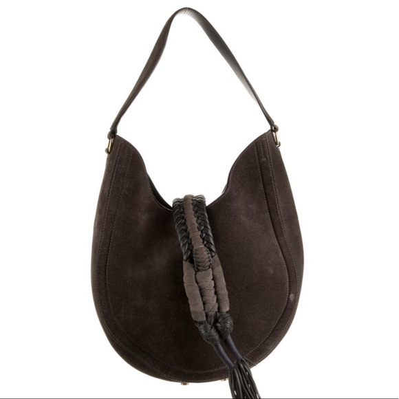 🤠 Altuzarra Genuine Leather Trimmed Suede Hobo - Picture 3 of 7